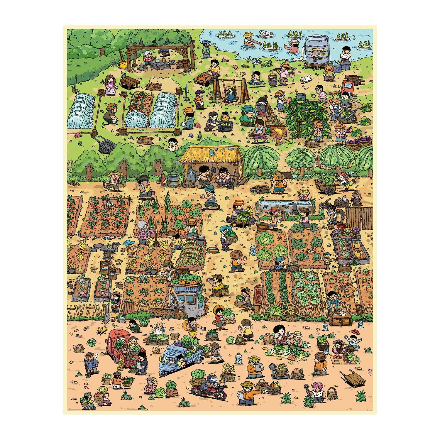 Mini Garden Sticker Scene - Large 3D Veggie Patch Decal for DIY Notebooks, Waterproof Vinyl Landscape