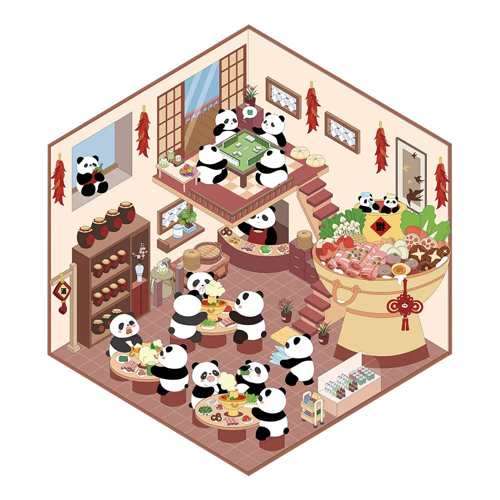 PET Cartoon Scenery Stickers Cute Miniature World 3D House Decompression DIY Scene Hand Account Stickers