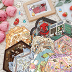 Cartoon Landscaping Stickers Miniature Scene Kawaii Stickers DIY 3d Scene Simulated Cabin Stickers, Cute Gift For Child Student