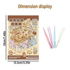 20 scene cards + 30 stickers + 1 tweezers Mini 3D scene combination book set DIY mini house decoration stickers Reusable