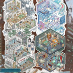 3D Scene Stickers Dark Room Layout Aesthetic Scrapbook for Journaling DIY Horror Scene Decals Stress Relief Craft Kids Gift