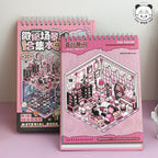 45pcs/book Miniature Scene Collection Book 4.0 Scenery Stickers 3D Stacked Small Sticker Stereoscopic Visual Miniature House DIY