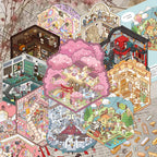 3D Cartoon DIY Landscape Stickers Miniature Landscape Scene Visual Stacking Stickers Student Stress Relief Gift