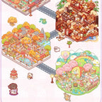 Miniature Scene Collection 2.0 Landscape Stickers 3D House Girl Decompression DIY Children's Handbag Stickers