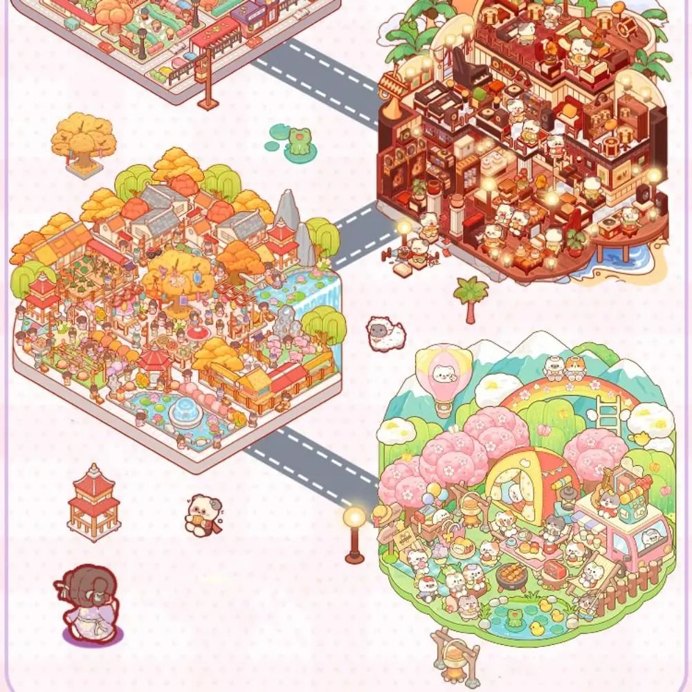 Miniature Scene Collection 2.0 Landscape Stickers 3D House Girl Decompression DIY Children's Handbag Stickers