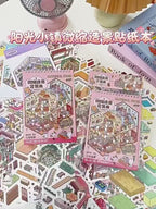 Micro Landscape Sticker Book, 3D Diorama Stickers for Journal, DIY Miniature Scene, Aesthetic Scrapbooking Supplies, Dollhouse Decorations